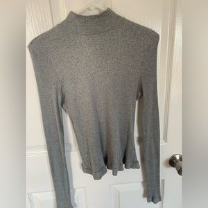 Grey mock turtle neck corset back